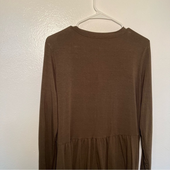 Zenana Shirred Waist Buttoned Cardigan Olive Green - Picture 10 of 12